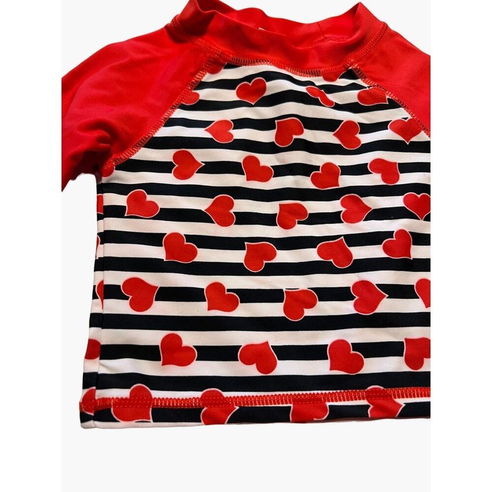 InGear Infant Girls Size 12 months Rash Guard Swim Set Long Sleeve Top Ruffle Bo - Picture 5 of 6